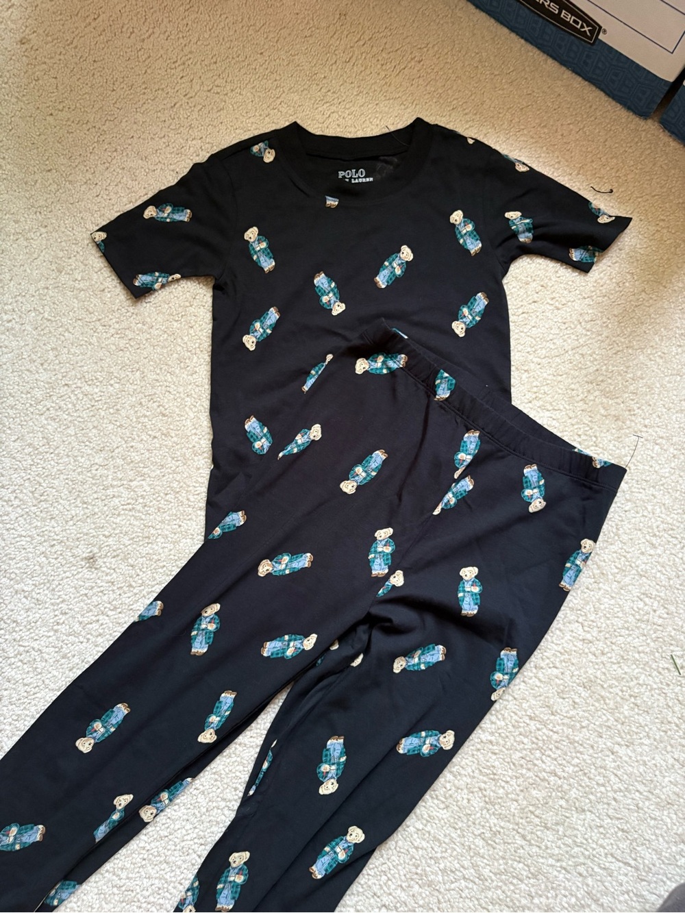NEW Polo by Ralph Lauren Kids Black Bear Print Pajama Set